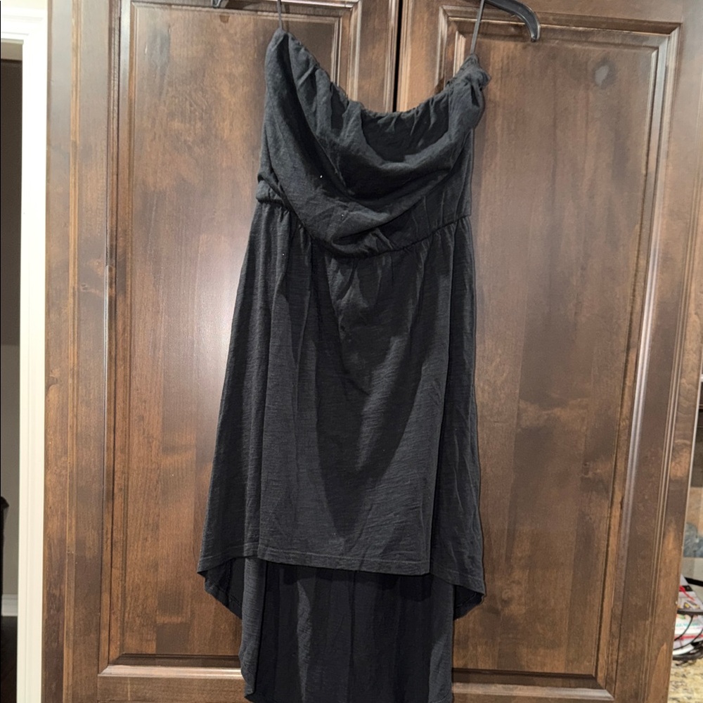 Express Black High Low Strapless Dress